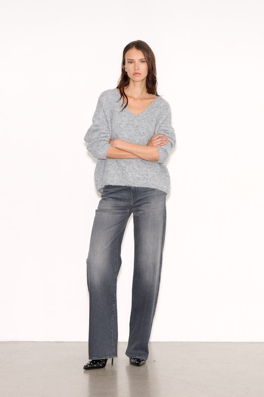 Achat Pull ample PALLAVIA GRIS CHINE - School Rag