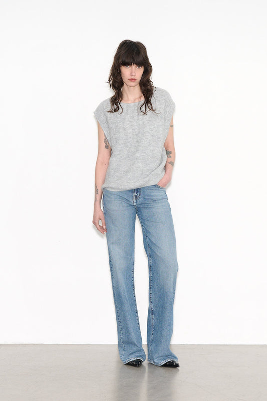 Achat Pull ample PALMYRE WAVY GRIS CHINE PAILLETTE - School Rag