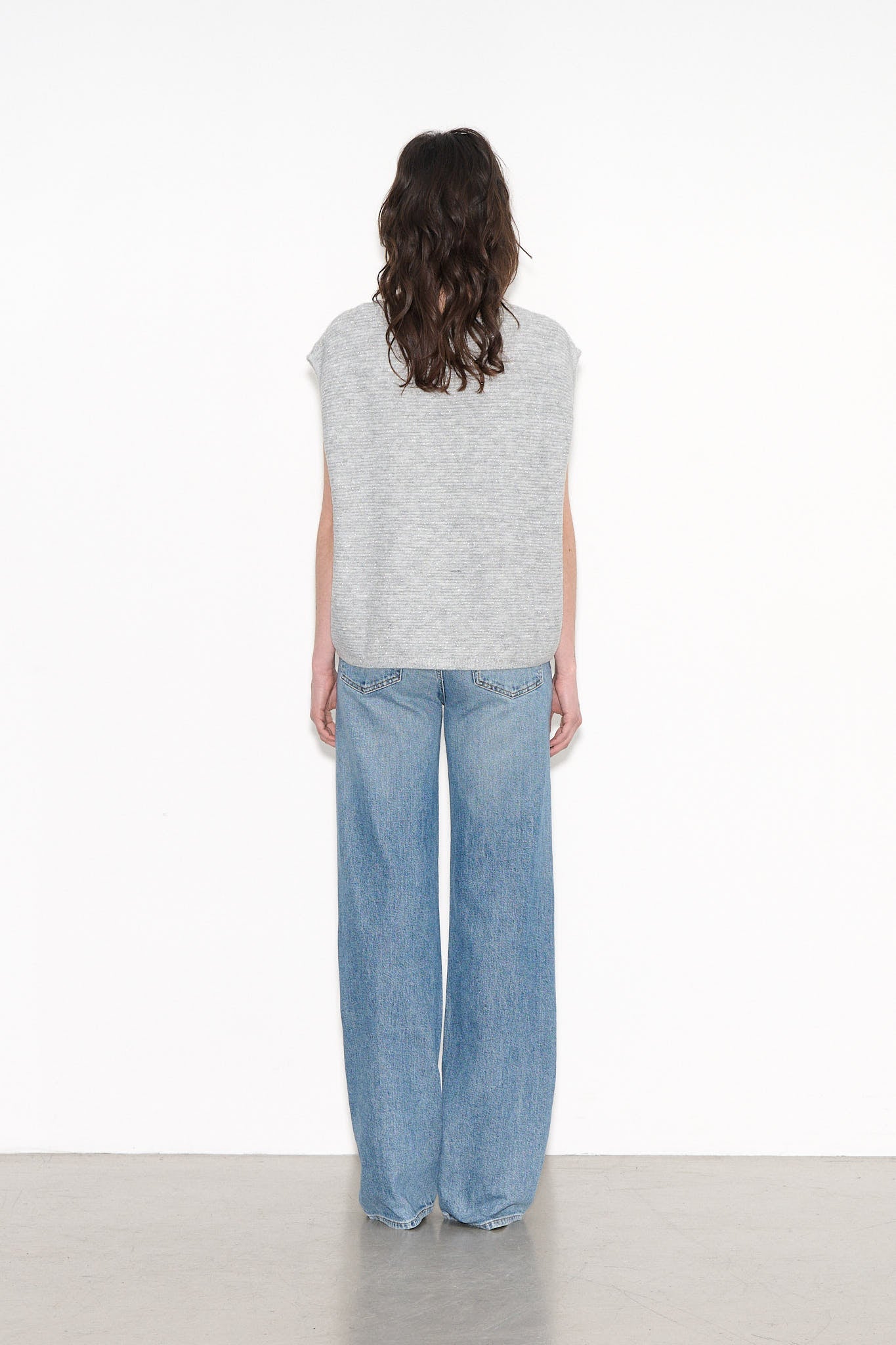 Pull ample PALMYRE WAVY GRIS CHINE PAILLETTE - School Rag