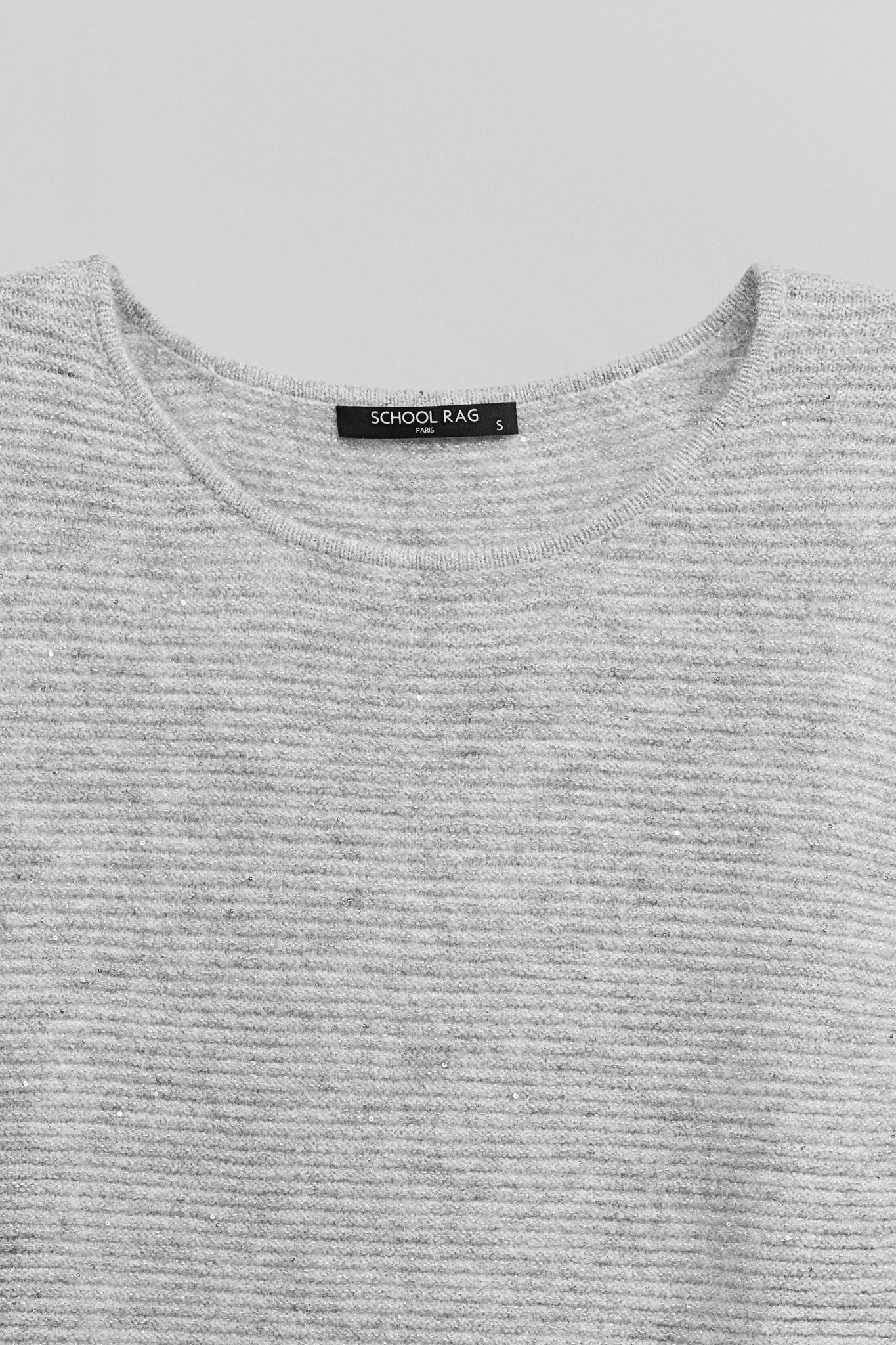 Pull ample PALMYRE WAVY GRIS CHINE PAILLETTE - School Rag