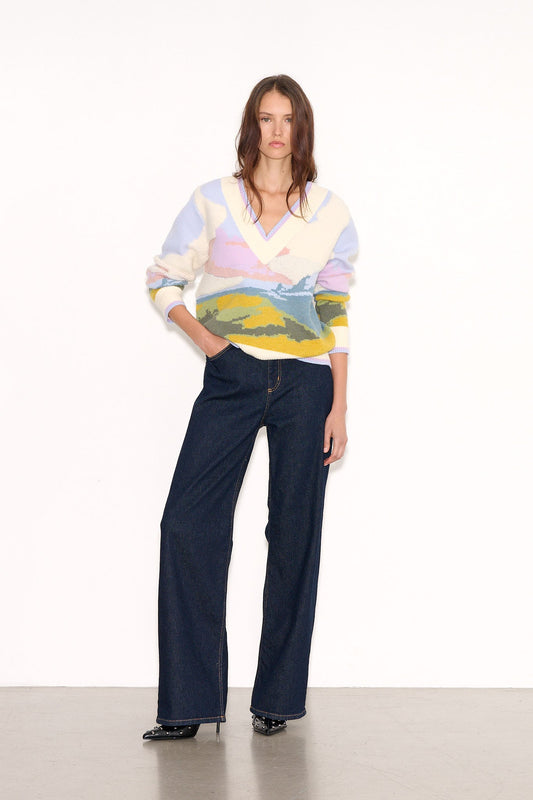 Achat Pull ample PATZEE JACQUARD PAYSAGE - School Rag