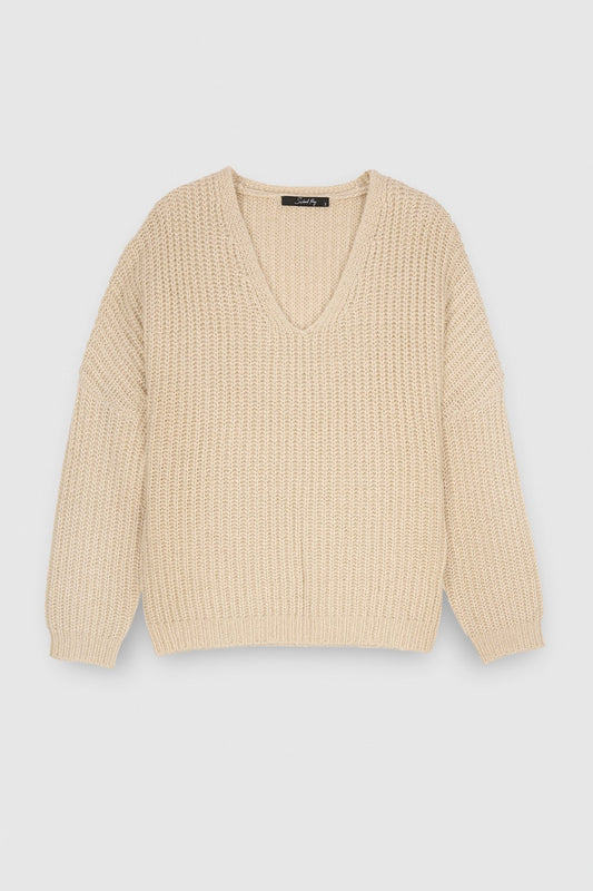 Achat Pull oversize en maille lurex PACIFIC FULLSHY BEIGE FULLSHY - School Rag