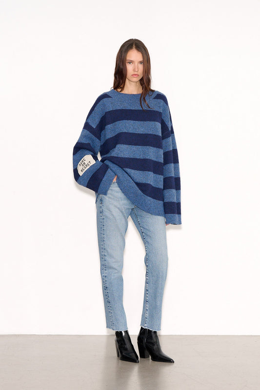 Achat Pull oversize P - DARE NAVY & INDIGO STRIPES - School Rag