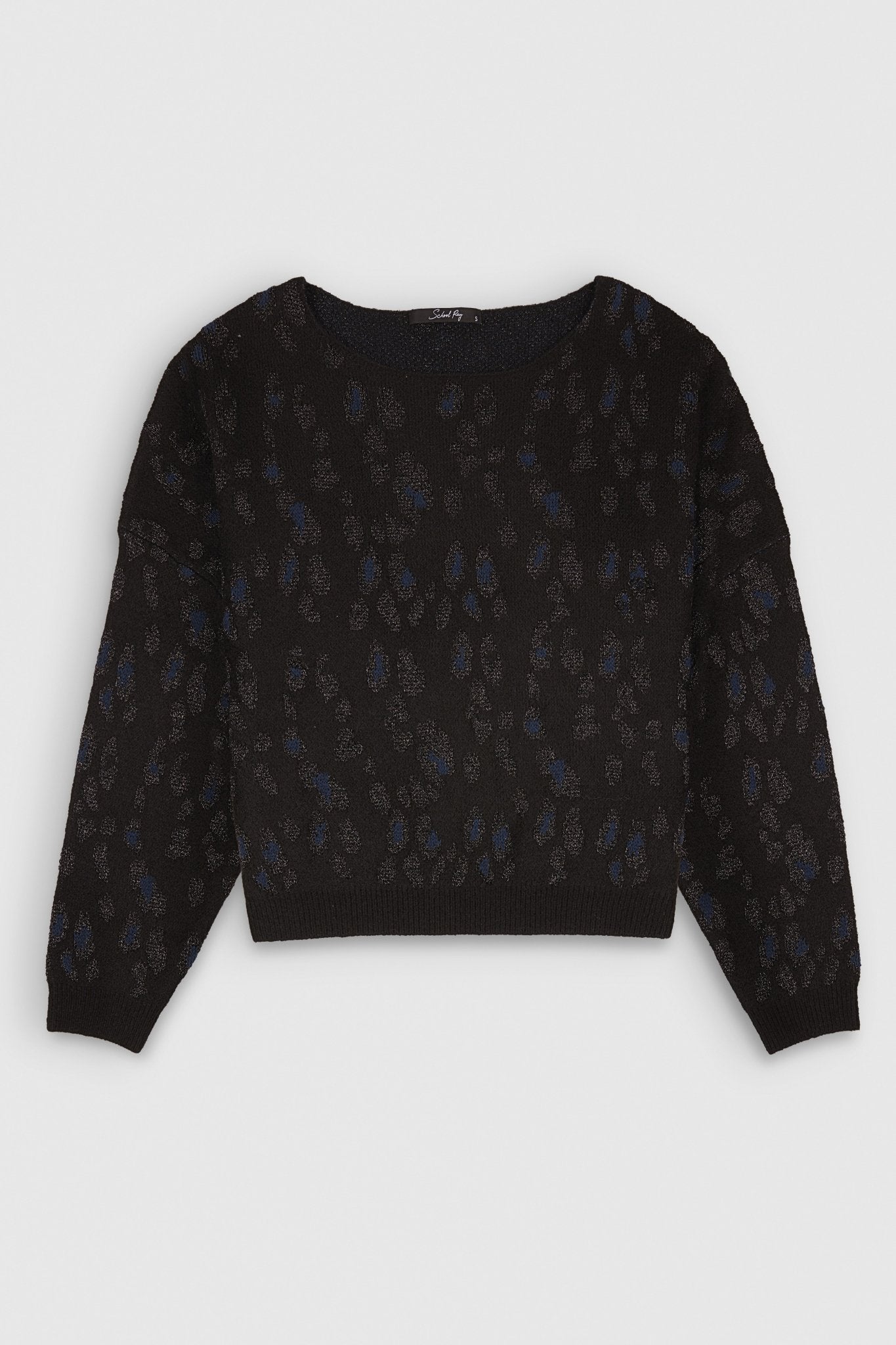 Pull oversize PALERME LEOPARD BLACK LUREX LEOPARD - School Rag