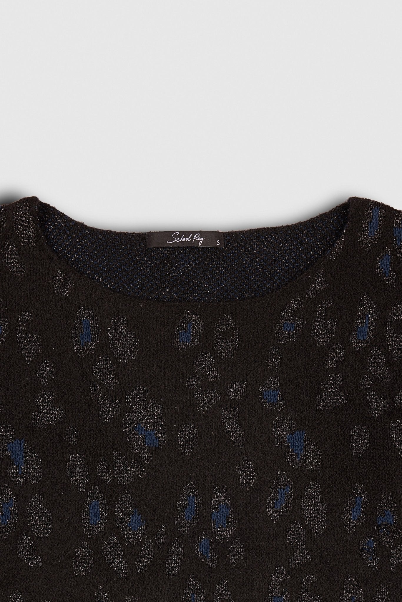 Pull oversize PALERME LEOPARD BLACK LUREX LEOPARD - School Rag