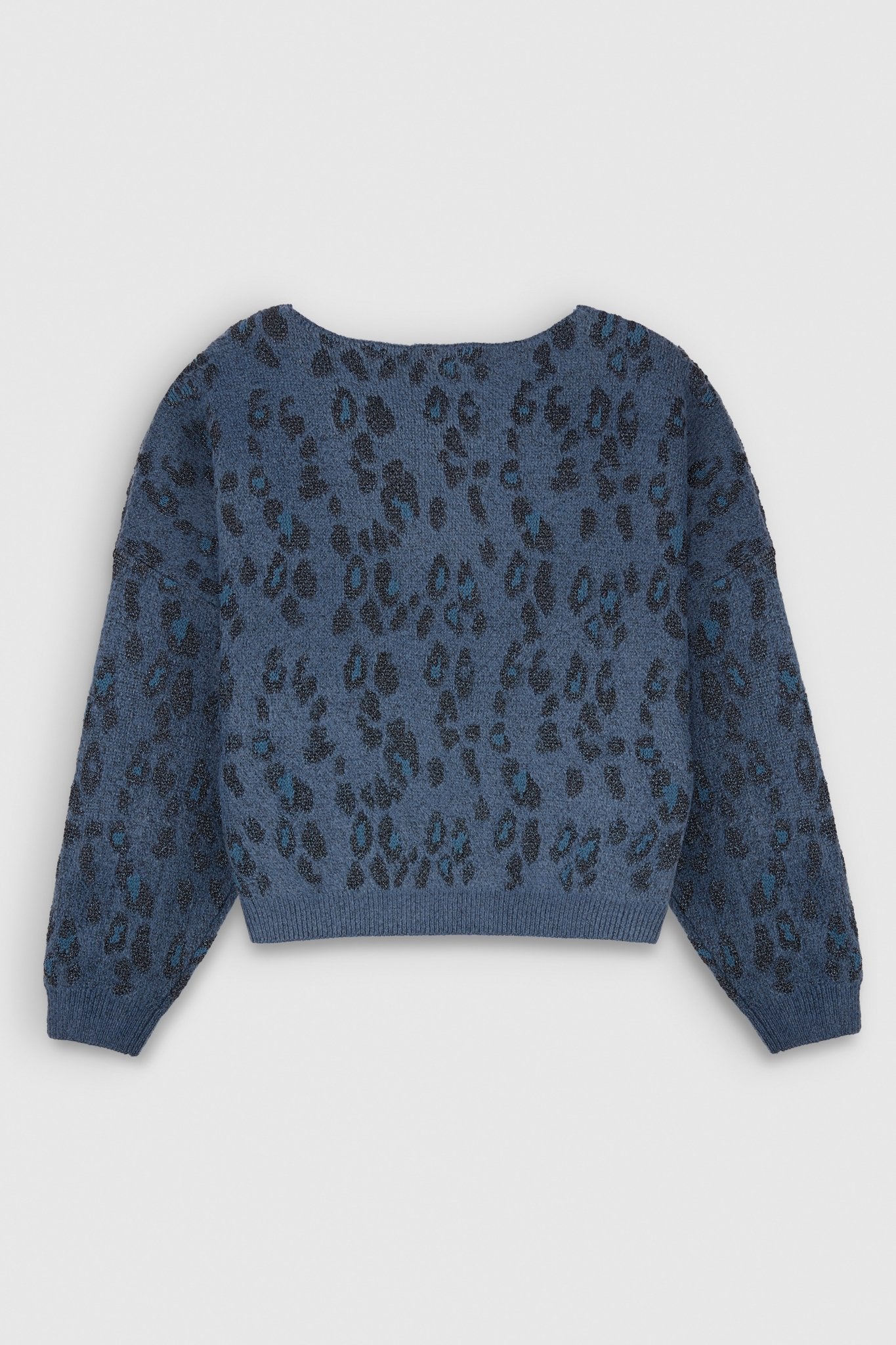 Pull oversize PALERME LEOPARD BLUE LUREX LEOPARD - School Rag