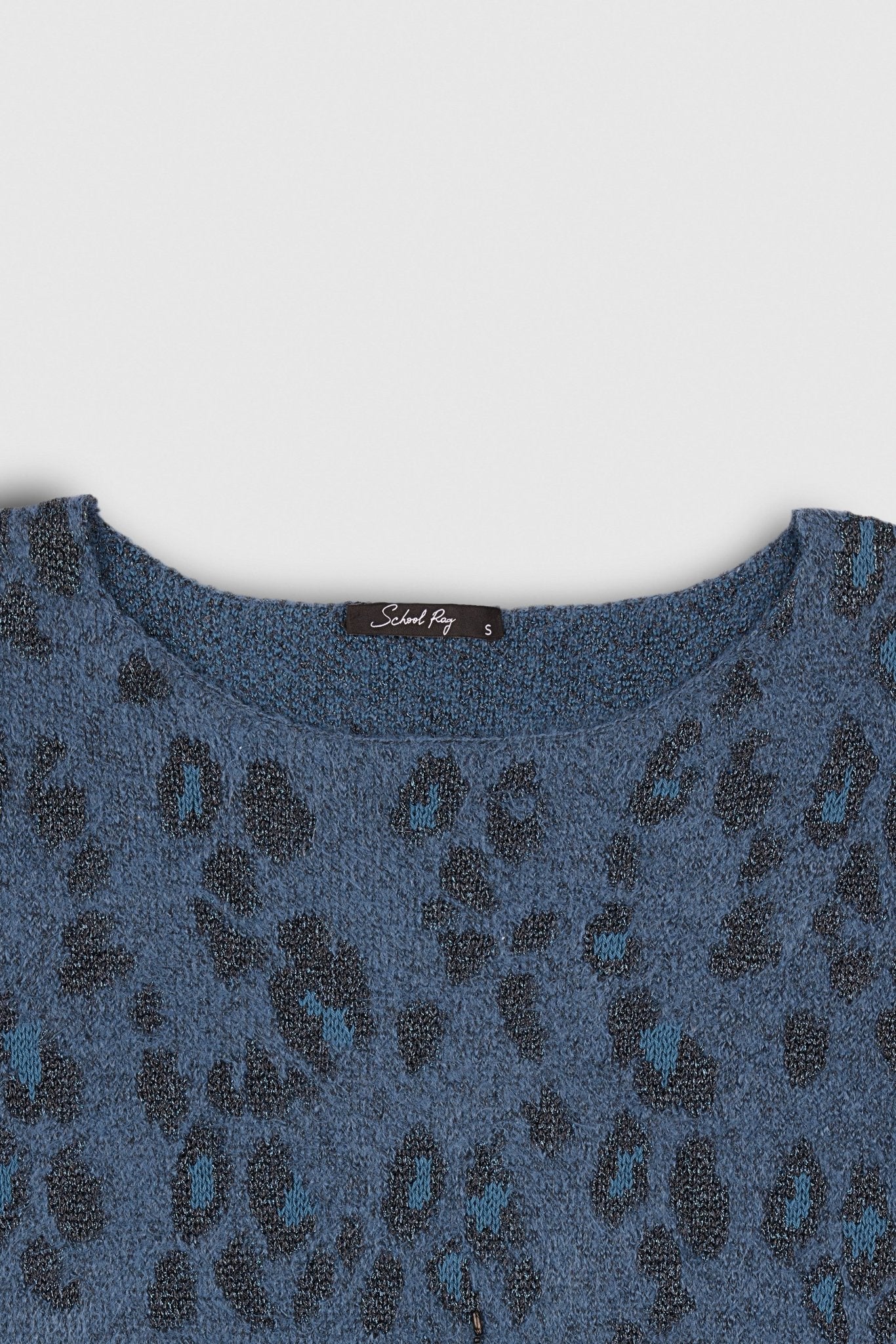 Pull oversize PALERME LEOPARD BLUE LUREX LEOPARD - School Rag