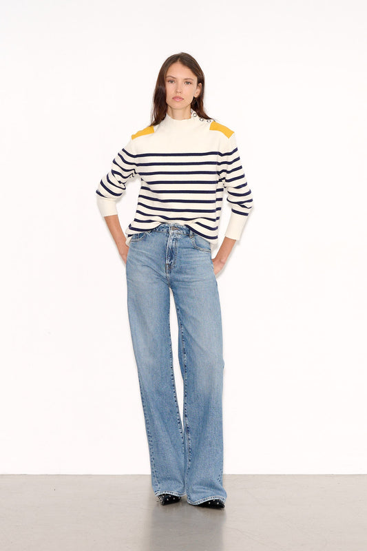 Achat Pull P - NAUTILUS ECRU & MARINE STRIPES - School Rag
