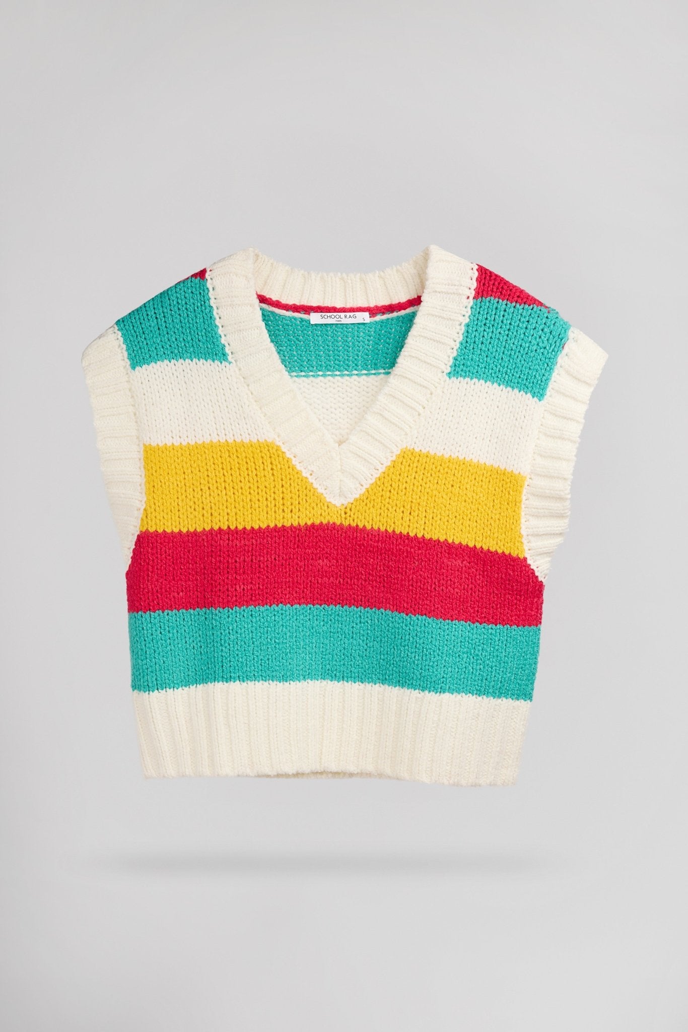 Pull P - RAFA BLANC / JAUNE - School Rag