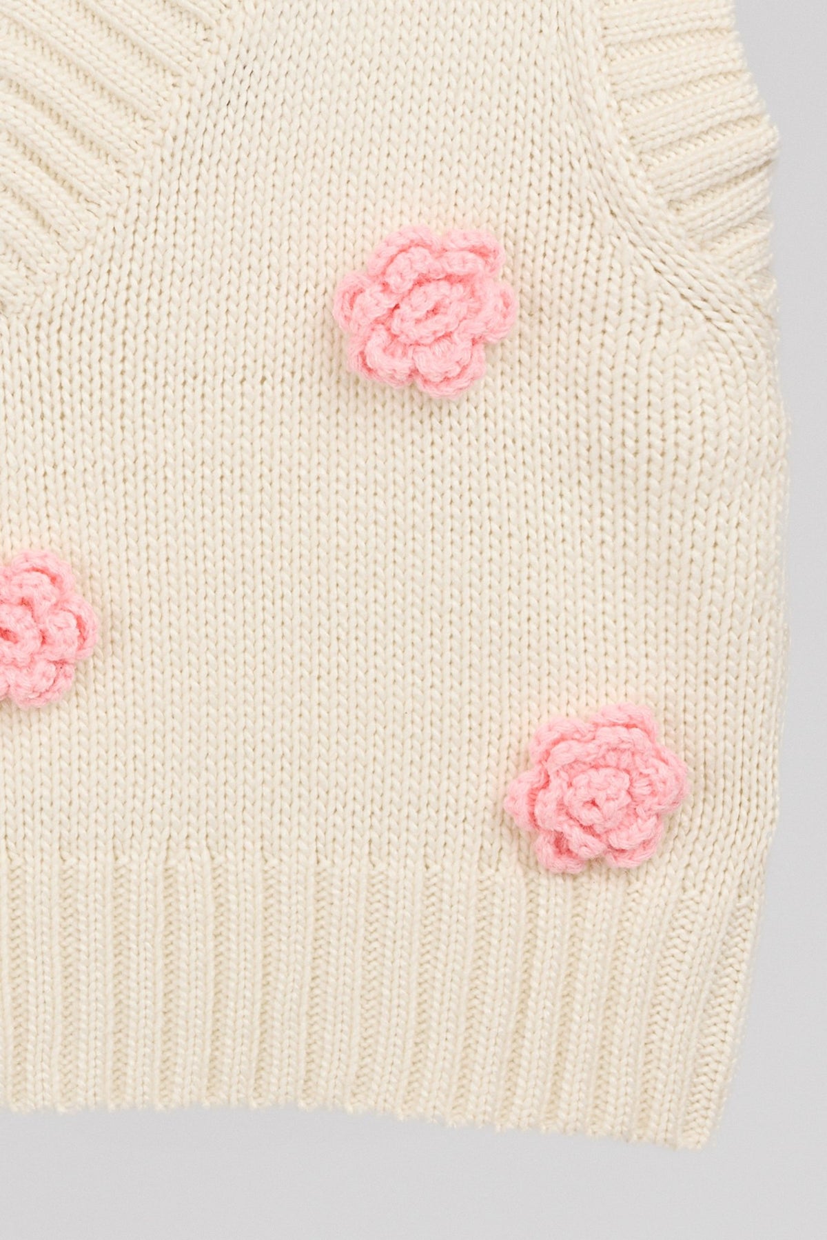Pull sans manche à roses tricotées PIO ROSE - School Rag