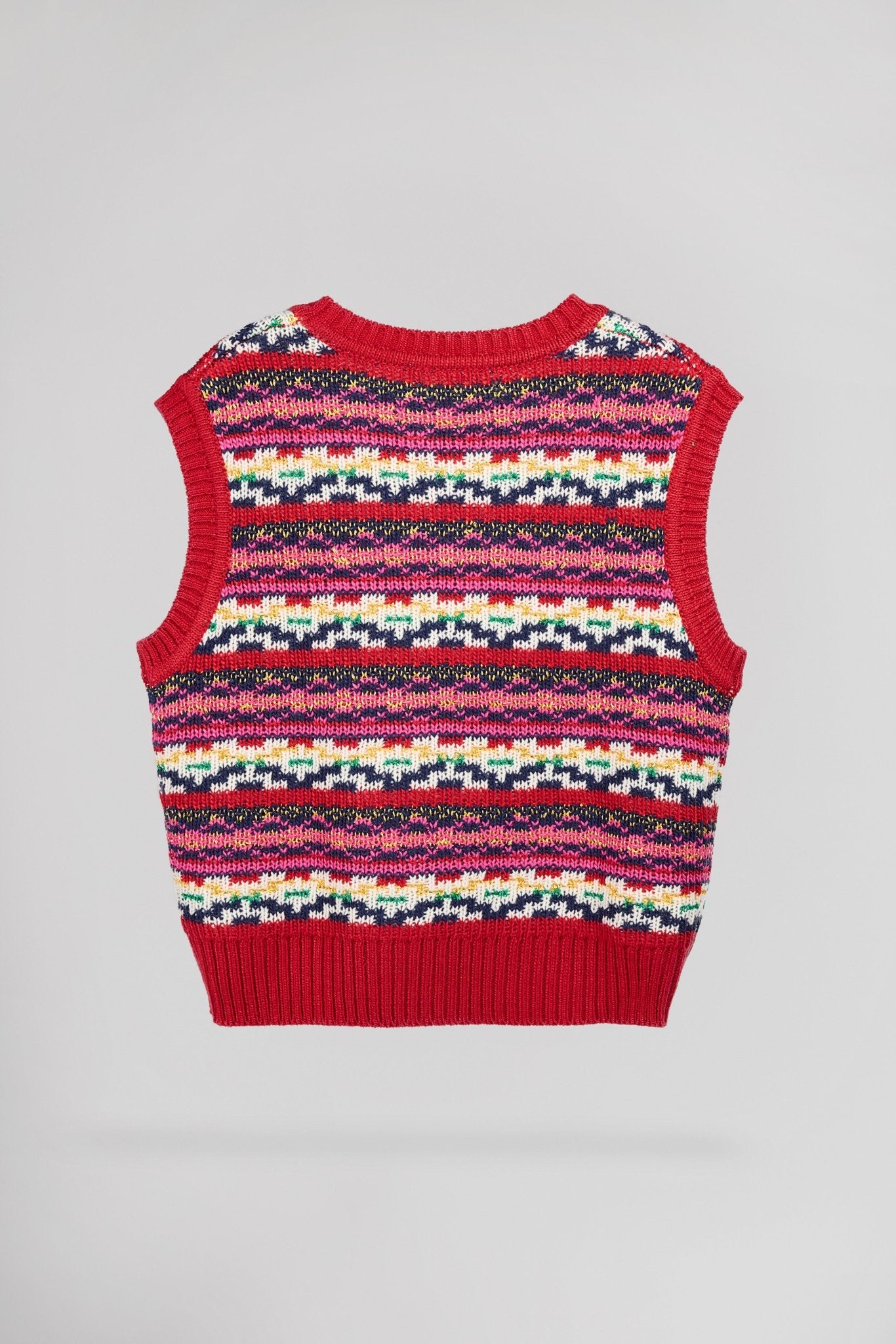 Pull sans manche tricoté à rayures POOPY - School Rag