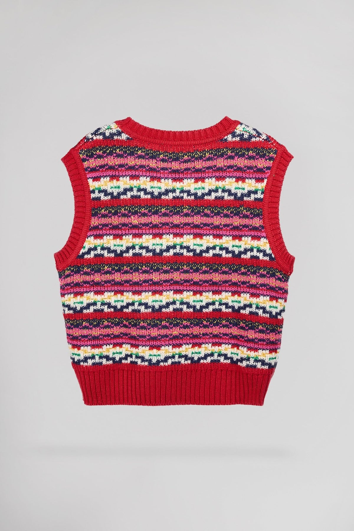 Pull sans manche tricoté à rayures POOPY - School Rag