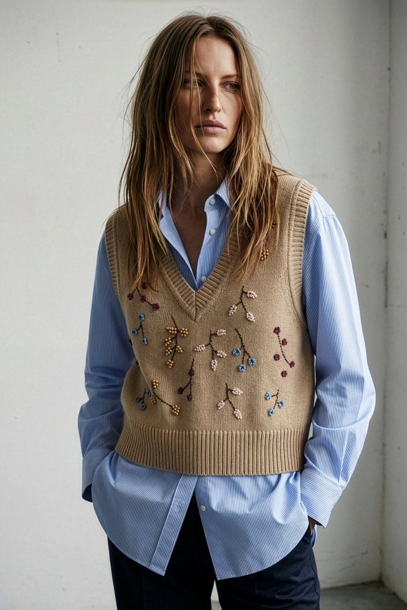 Pull sans manches fleuri PEESHOP WAPI - School Rag
