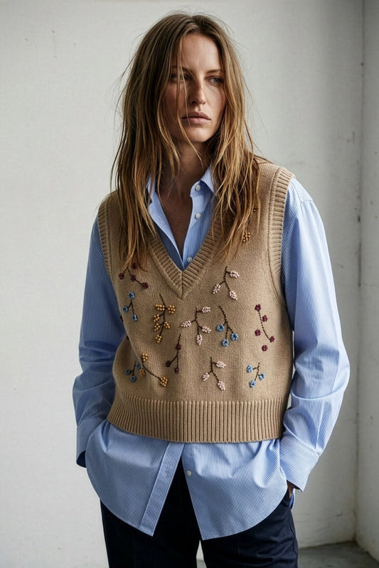 Achat Pull sans manches fleuri PEESHOP WAPI - School Rag