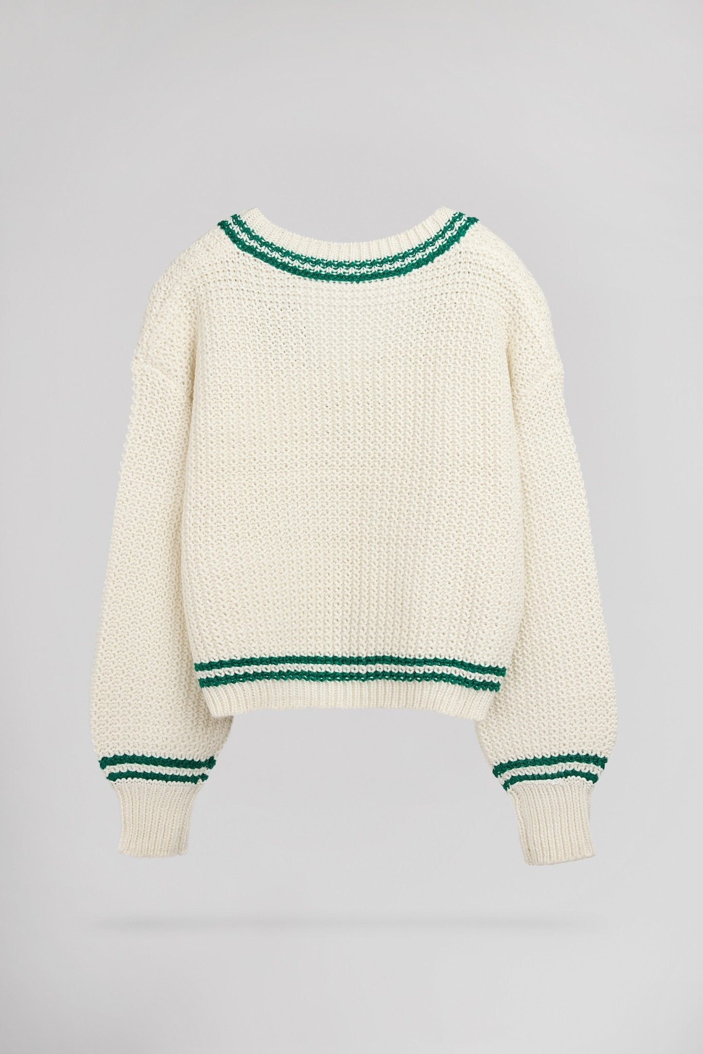 Pull style universitaire P - GOTHY STRIPES ÉCRU - School Rag