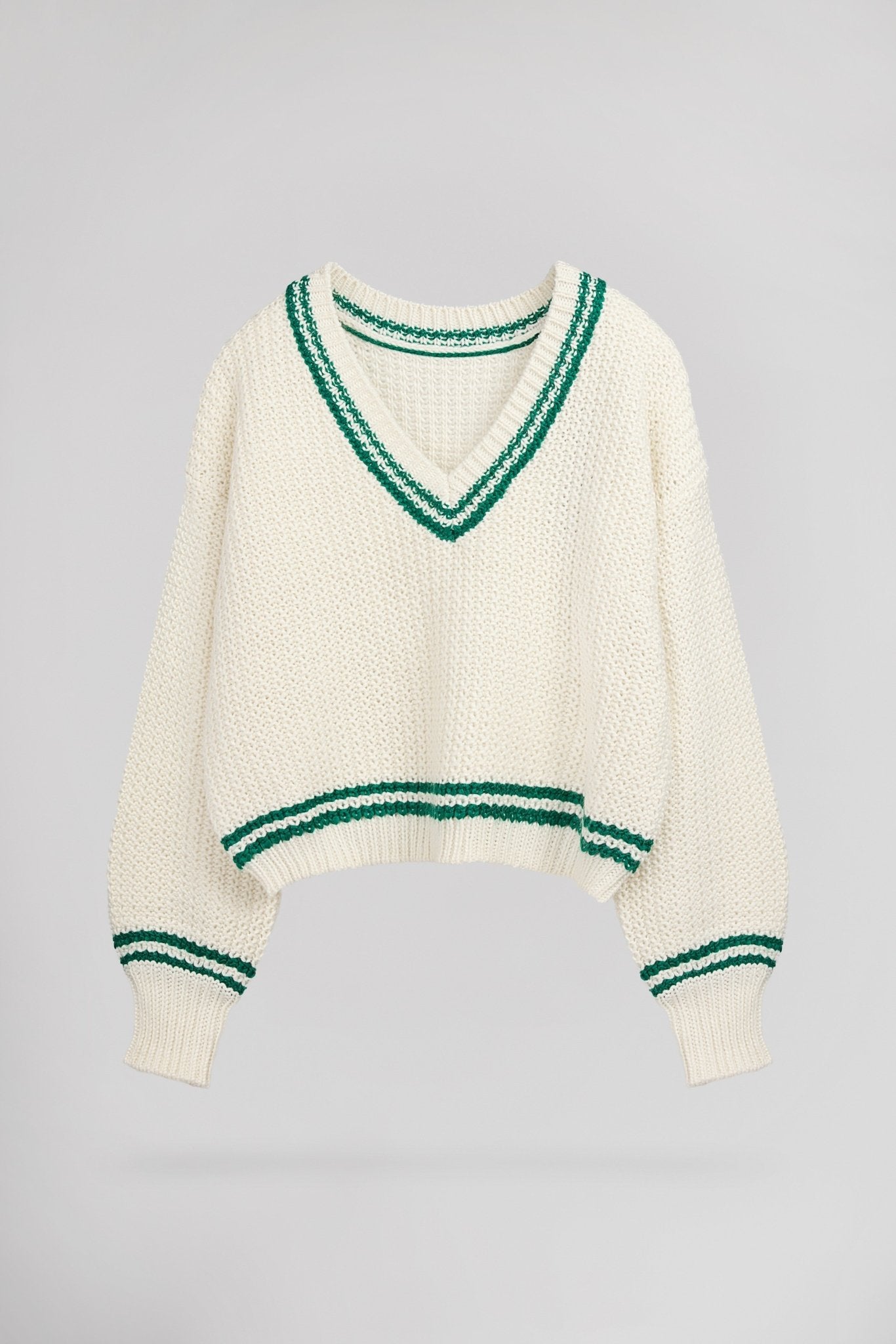 Pull style universitaire P - GOTHY STRIPES ÉCRU - School Rag