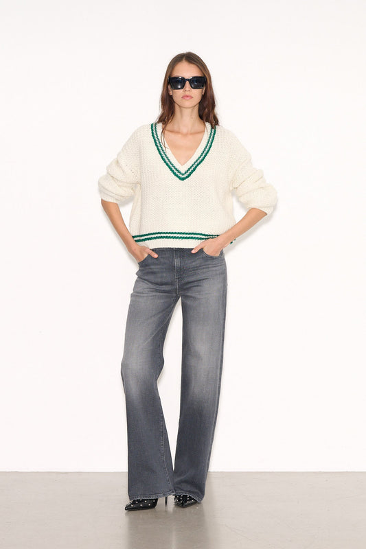 Achat Pull style universitaire P - GOTHY STRIPES ÉCRU - School Rag