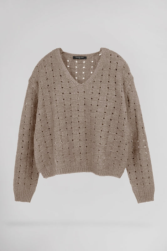 Achat Pull tricotage ajouré PALLAVIA SQUARE - School Rag