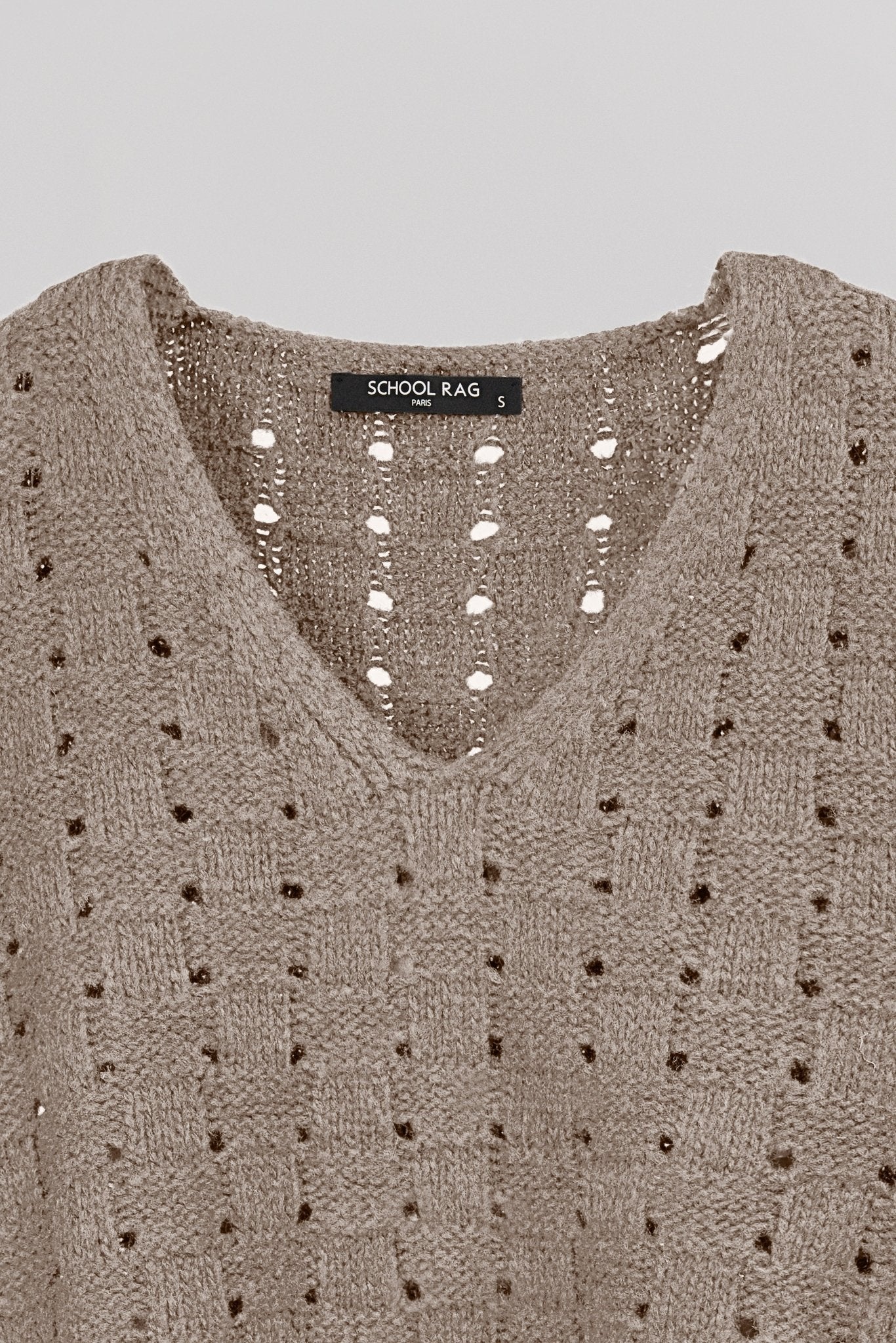 Pull tricotage ajouré PALLAVIA SQUARE - School Rag