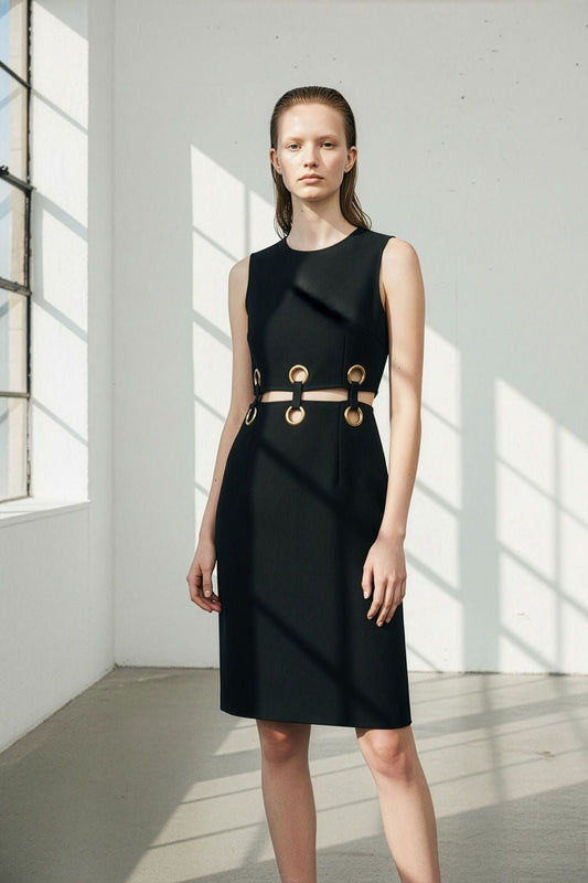 Achat Robe fourreau ajustée sans manches R - STRAP NOIR - School Rag
