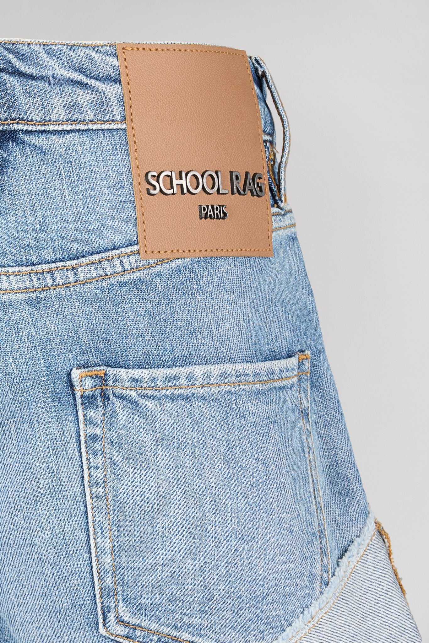 Short en jean SHORT RAG POCKE VINTAGE/INDIGO - School Rag