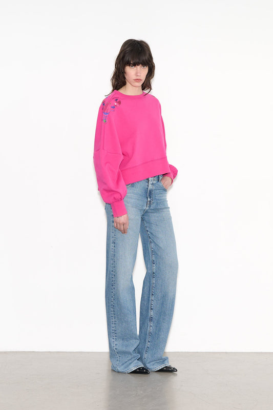 Achat Sweat court oversize SAURIA SEQUINS PINK BLOSSOM - School Rag