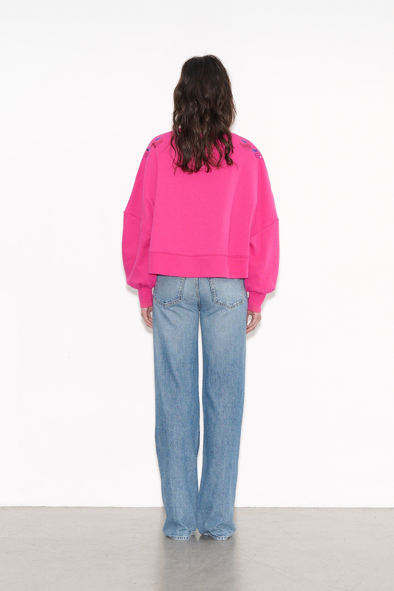 Sweat court oversize SAURIA SEQUINS PINK BLOSSOM - School Rag