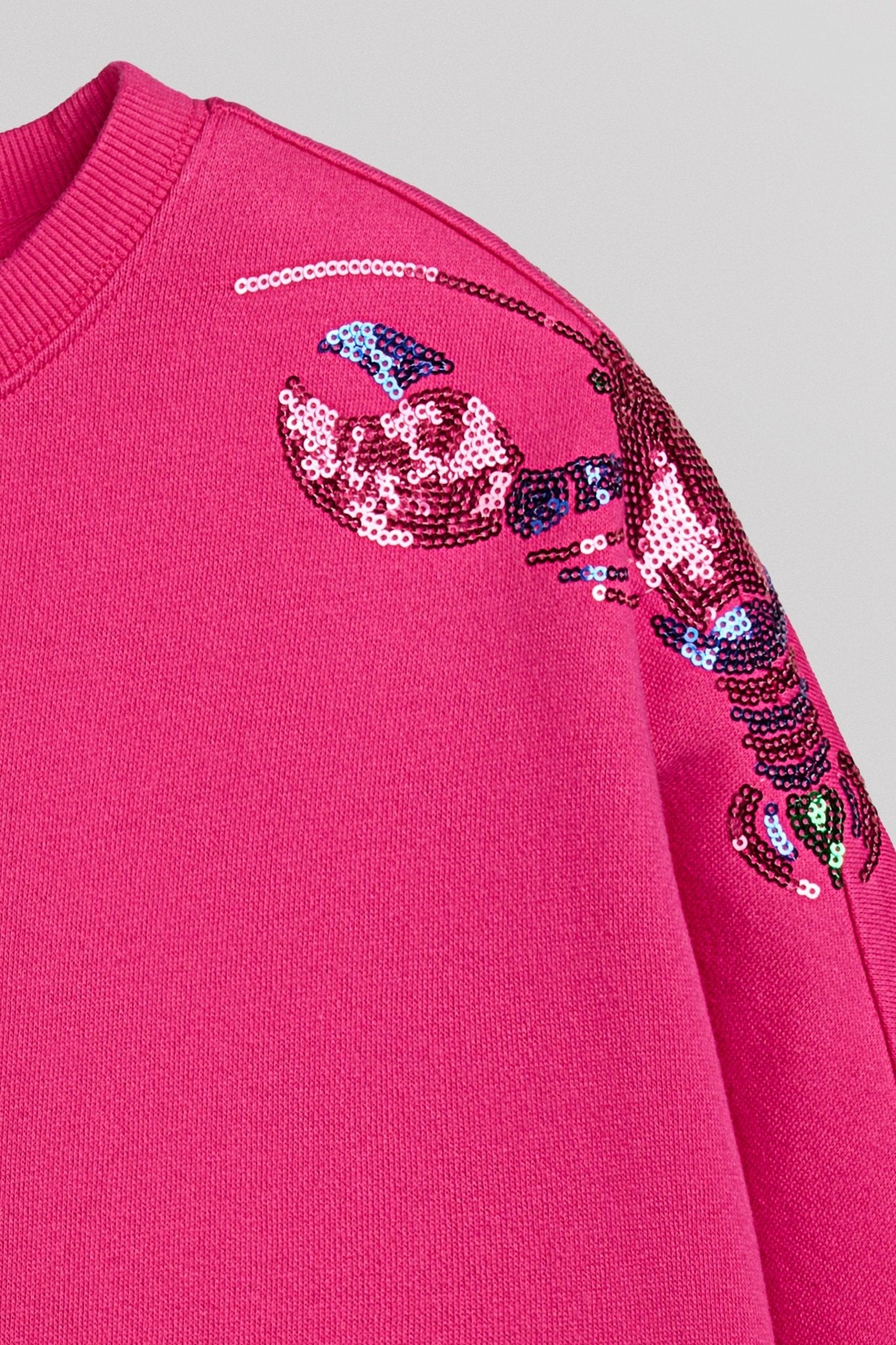 Sweat court oversize SAURIA SEQUINS PINK BLOSSOM - School Rag