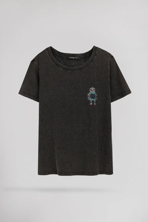 T-shirt délavé vintage TESS ROBOT - School Rag