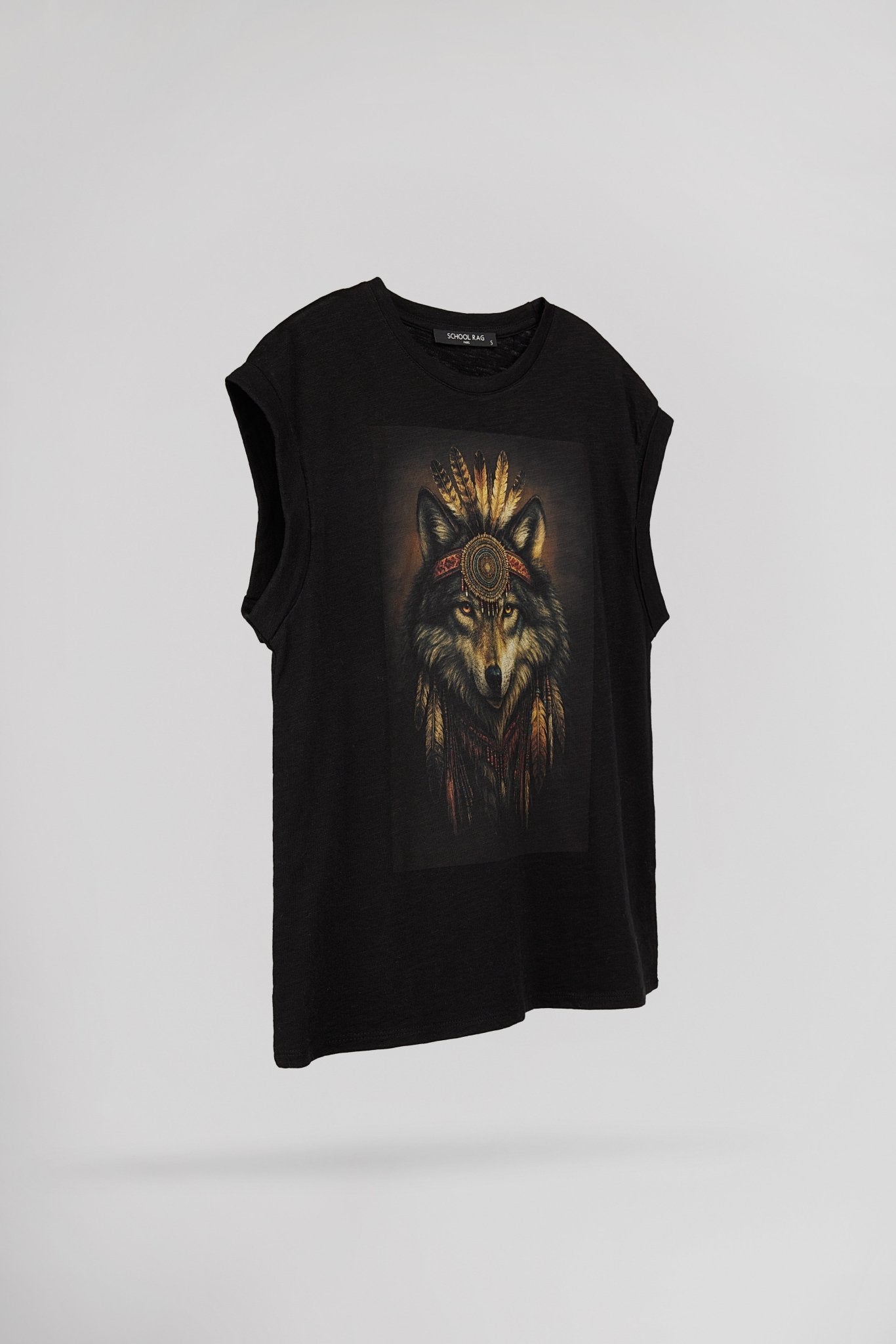 T-shirt délavé vintage WOLF - School Rag