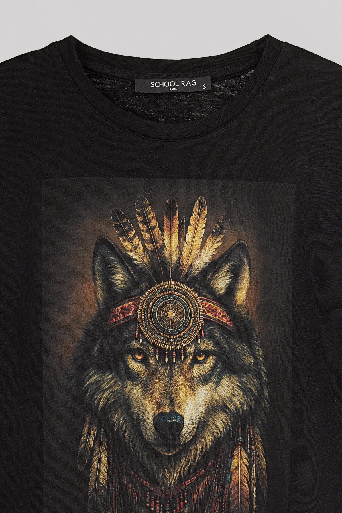 T-shirt délavé vintage WOLF - School Rag