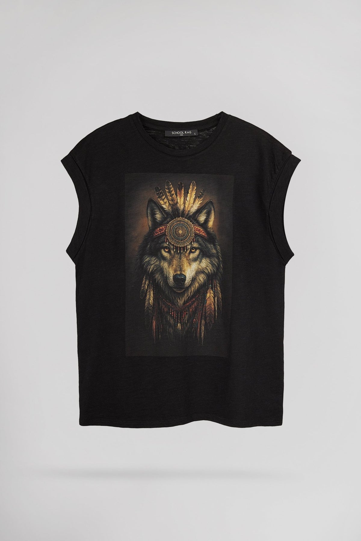 T-shirt délavé vintage WOLF - School Rag