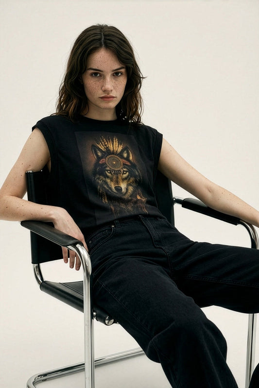 Achat T-shirt délavé vintage WOLF - School Rag