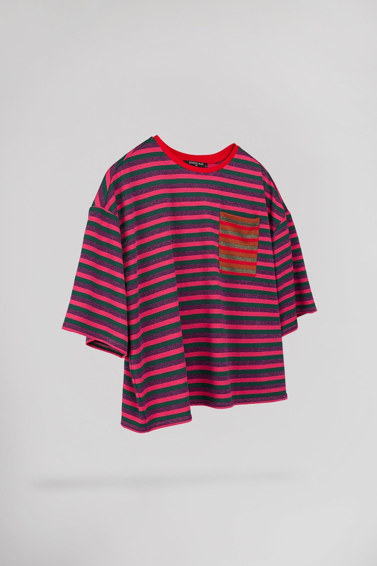T-shirt oversize rayé TRAIL STRIPES - School Rag