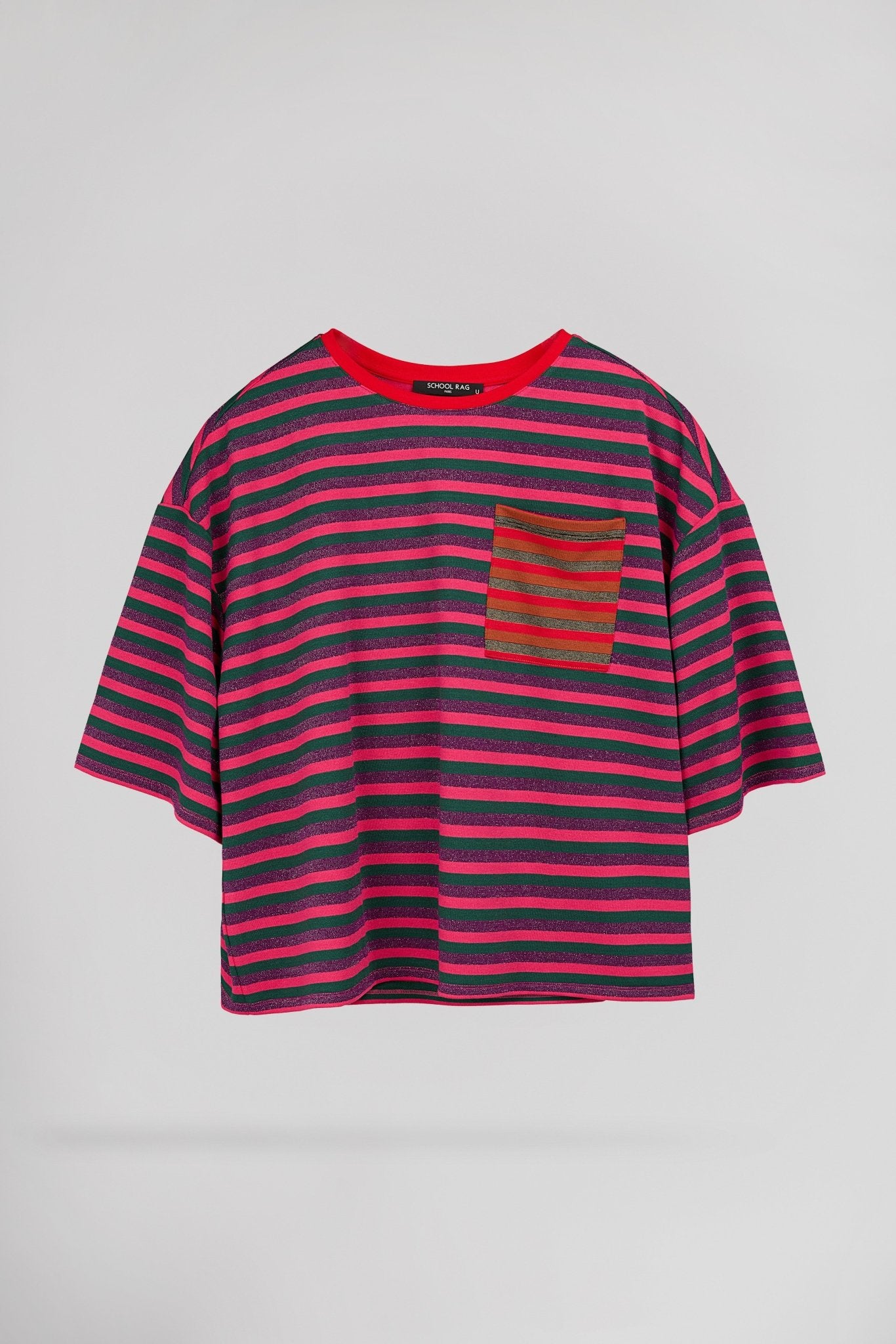 T-shirt oversize rayé TRAIL STRIPES - School Rag