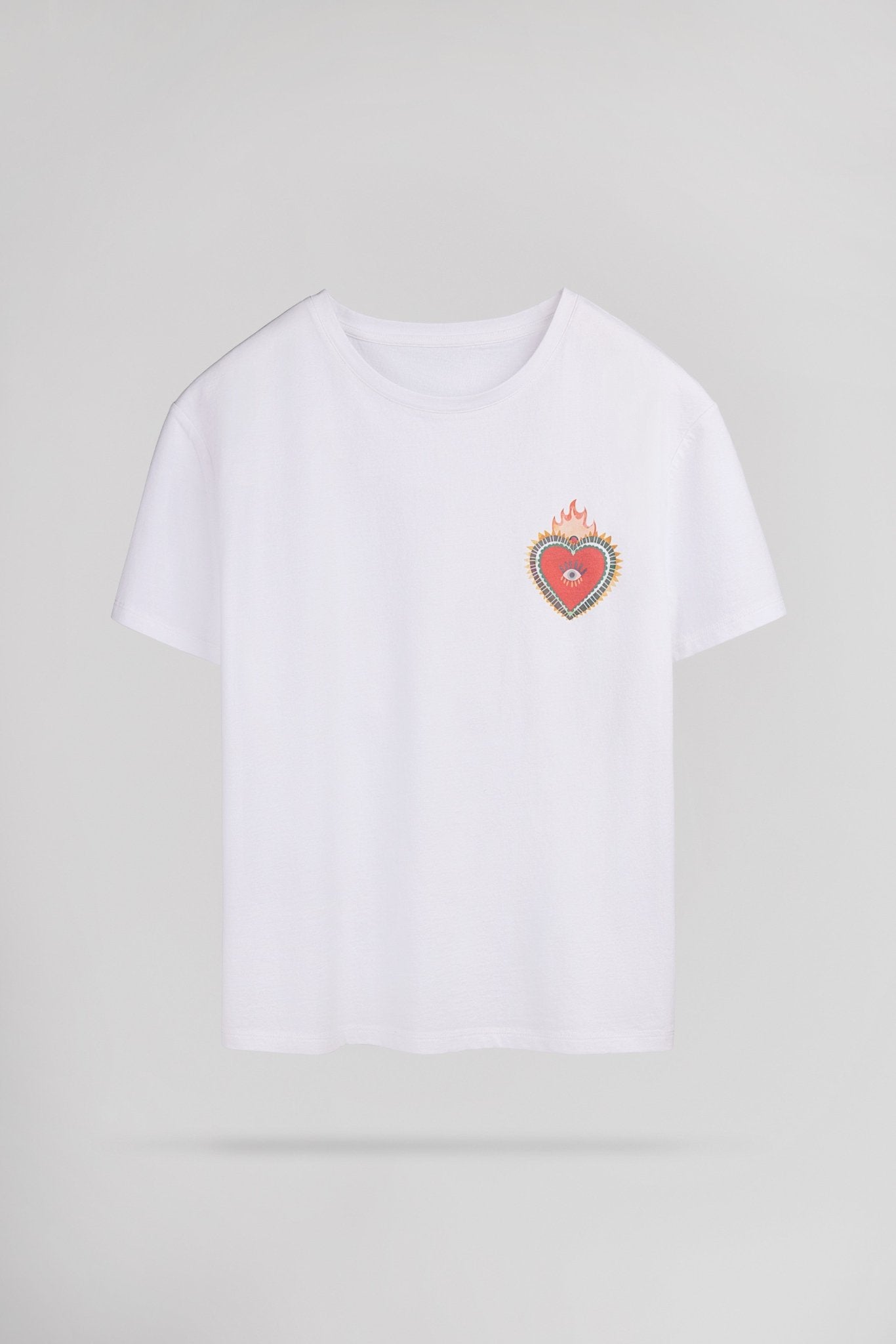 T-shirt T - BROOCH HEART BLANC - School Rag