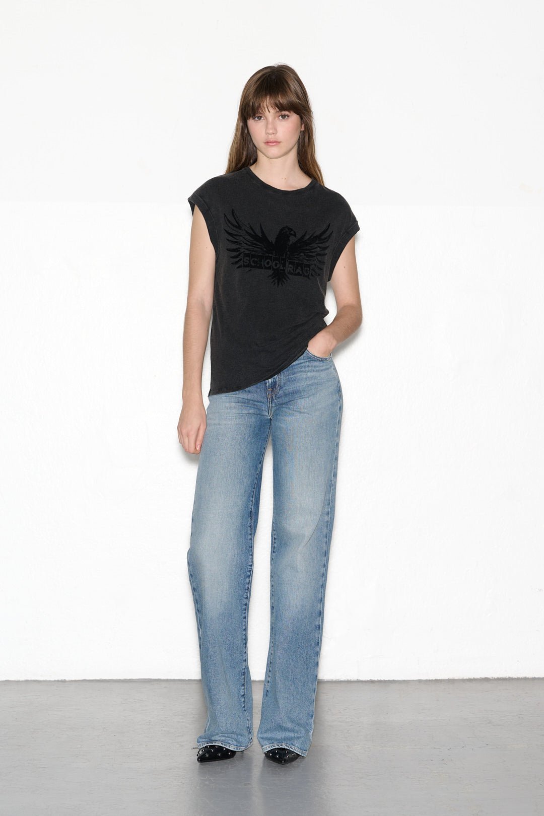 T-shirt T - EAGLE WINGS DARK GREY - School Rag