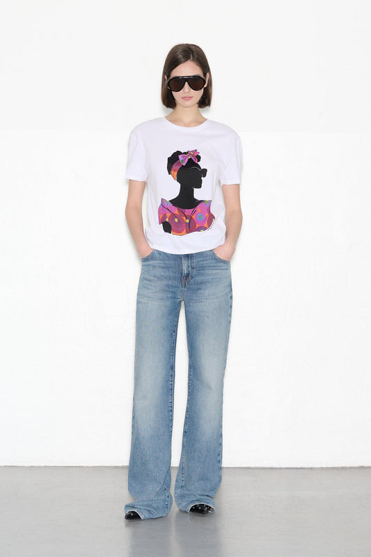 Achat T-shirt T - MADRAS BLANC - School Rag