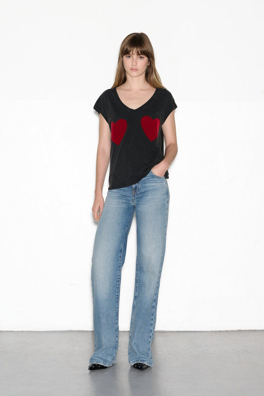 Achat T-shirt T - SUMMER HEART DARK GREY - School Rag