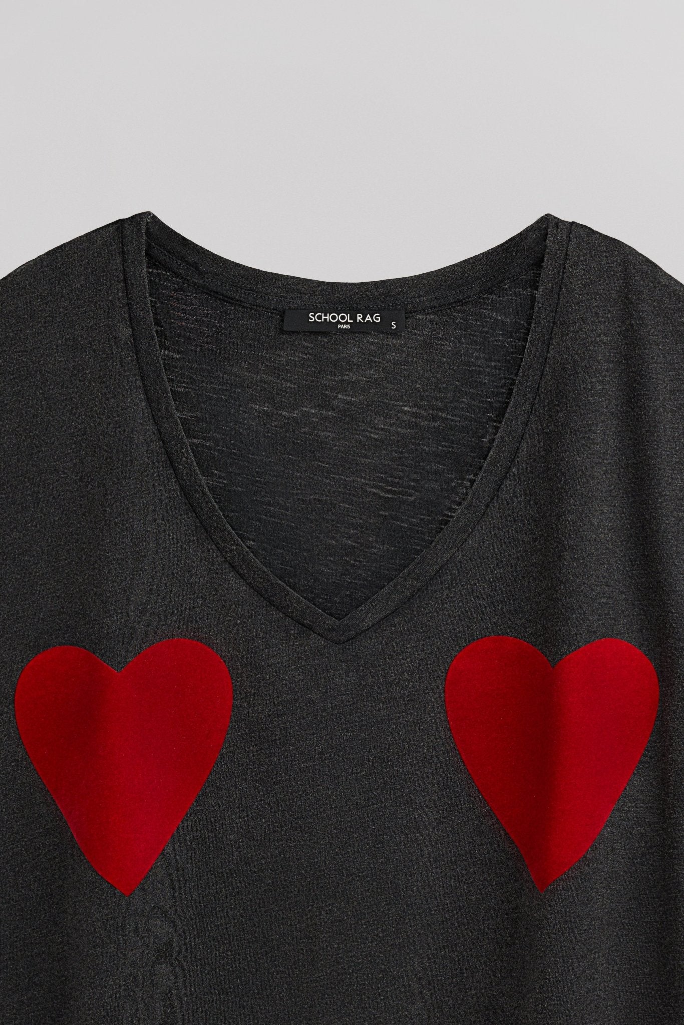 T-shirt T - SUMMER HEART DARK GREY - School Rag