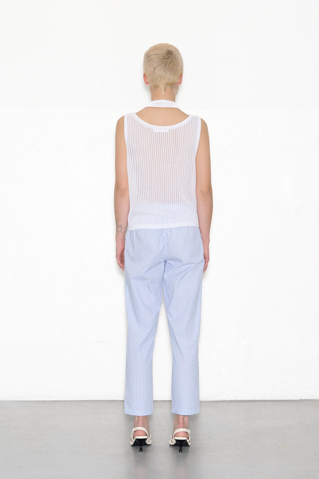 Top débardeur en maille ajusté T - BRONX BLANC - School Rag