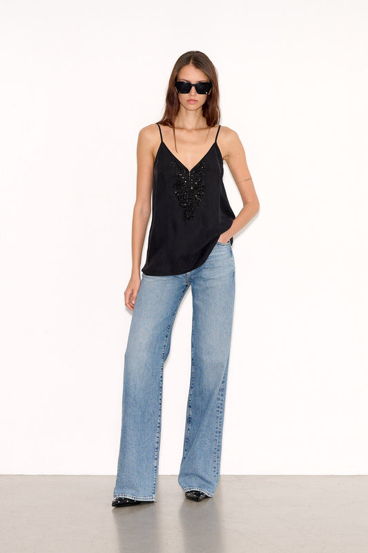 Achat Top décolleté V ajusté T - LALLY NOIR - School Rag