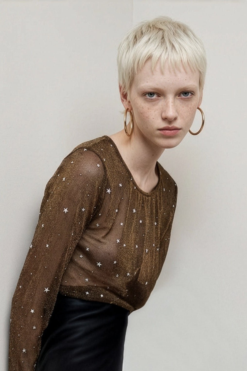 Top en mesh velours à motif étoiles LACYL STARS - School Rag