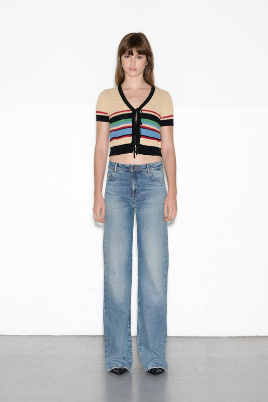 Achat Top GENIUS ECRU RAYE MULTICO - School Rag