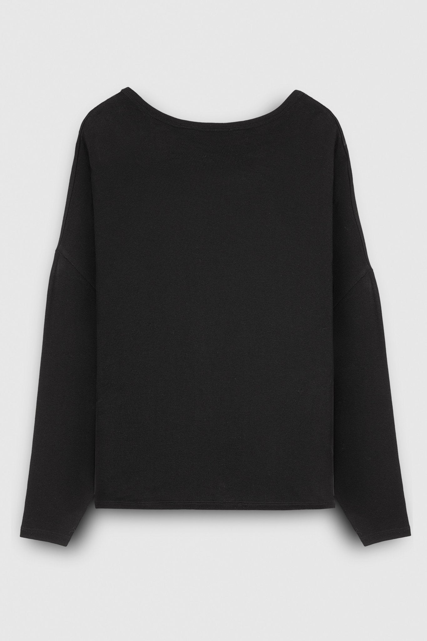 Top oversize en maille tricot PALM VISCOSE  NOIR - School Rag