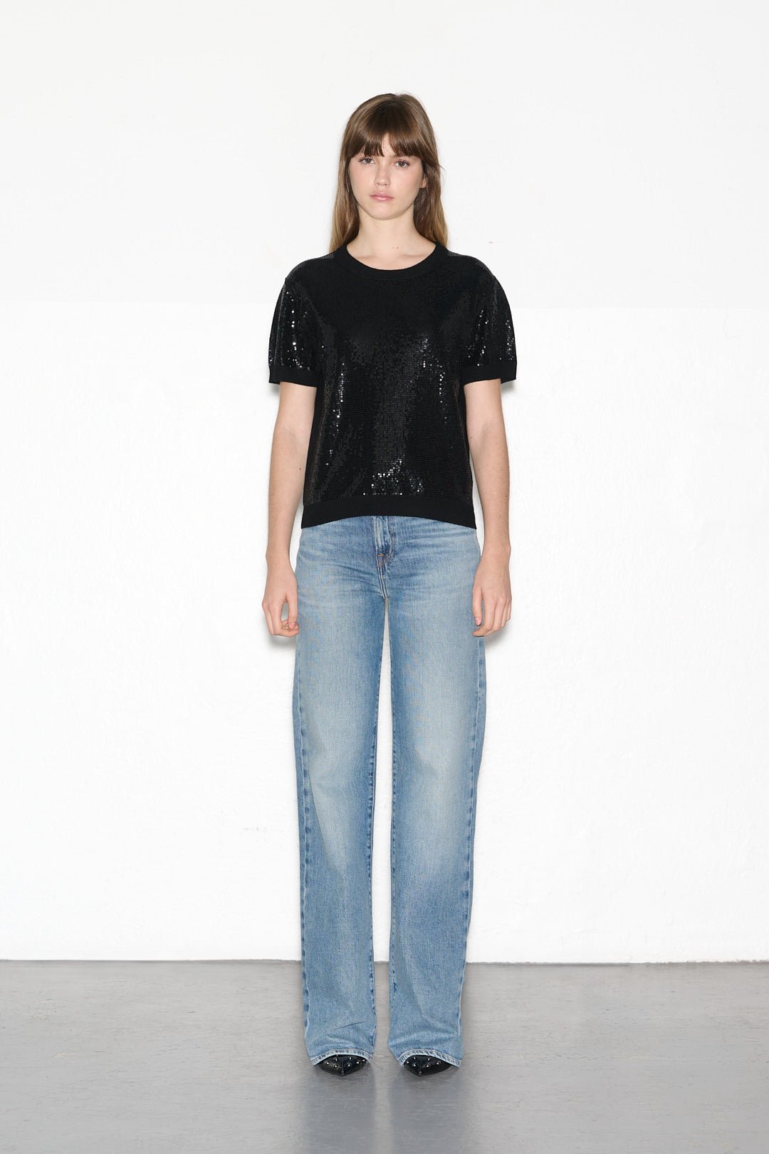 Top pailleté en maille P-SYMPHONIE NOIR – School Rag