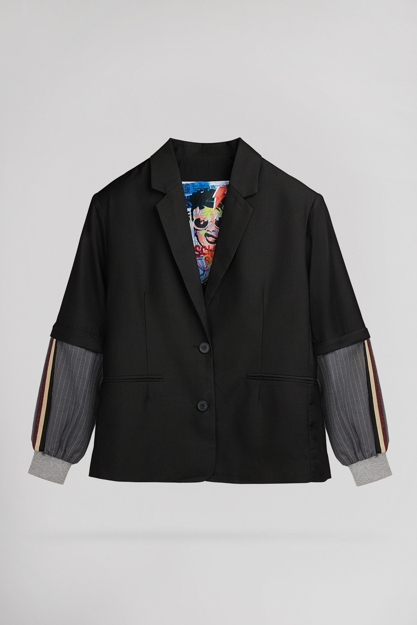 Veste ample col tailleur V - JOGG NOIR - School Rag