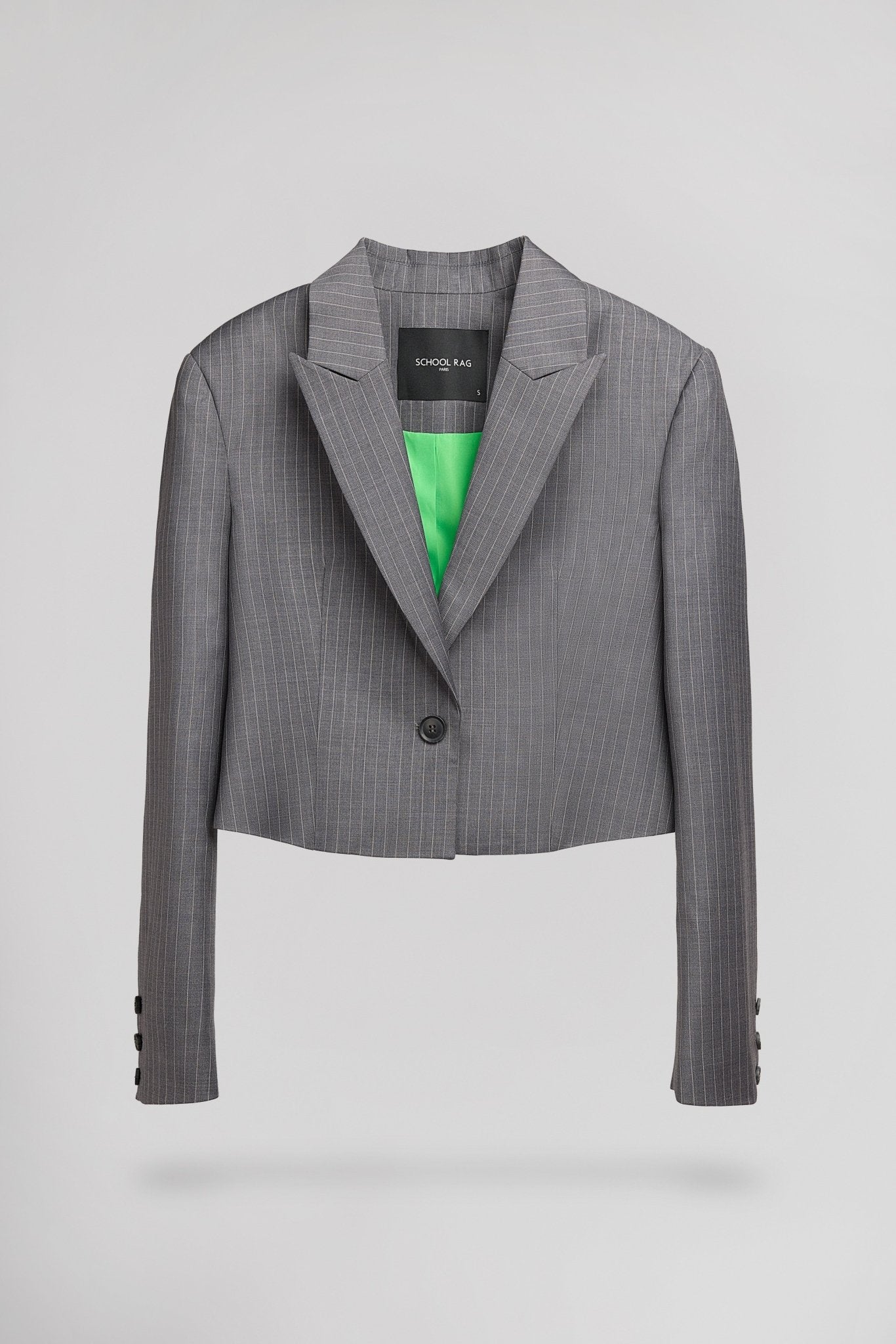 Veste de costume courte VANY CAPONE GREY STRIPES - School Rag