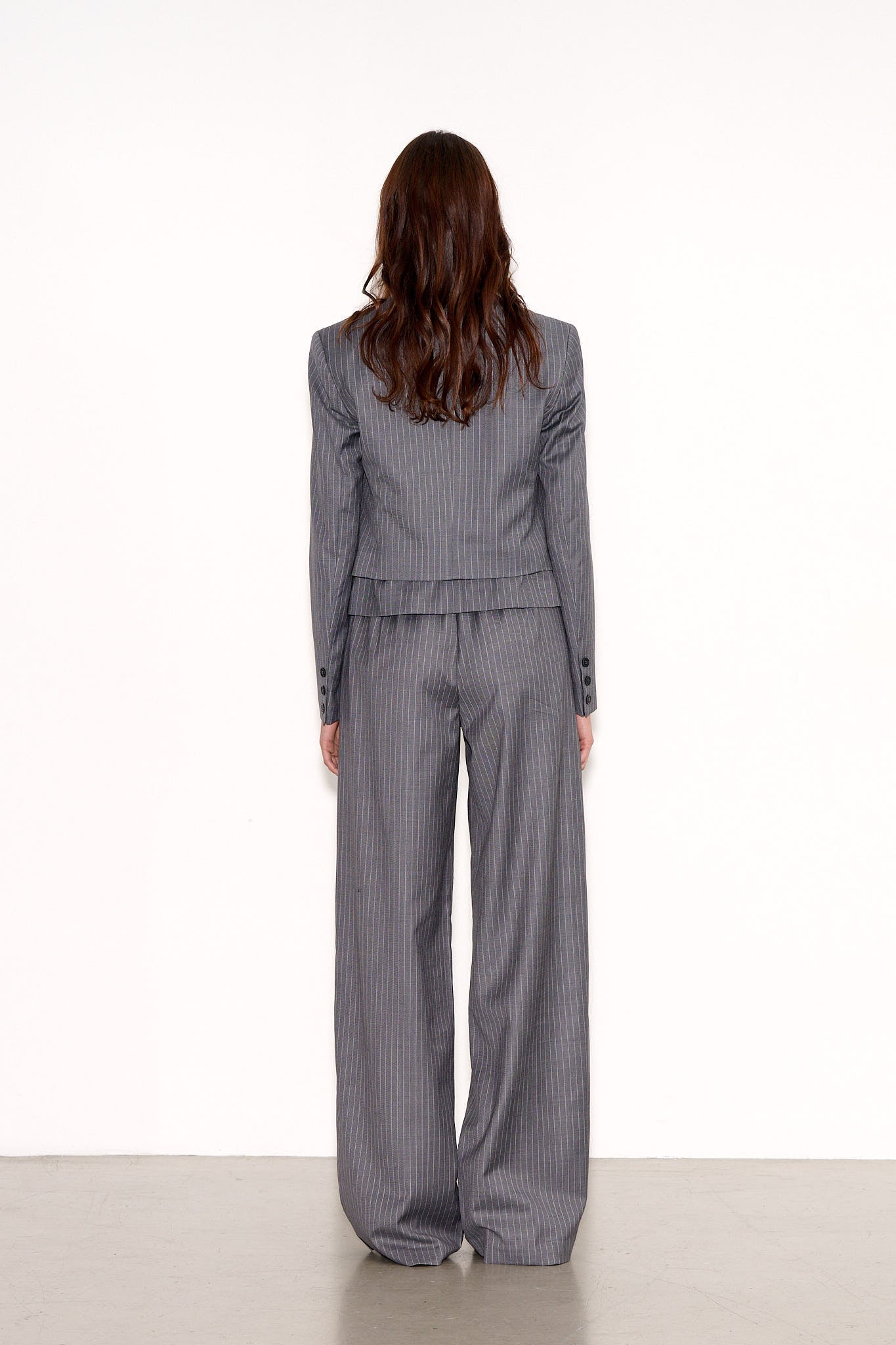 Veste de costume courte VANY CAPONE GREY STRIPES - School Rag