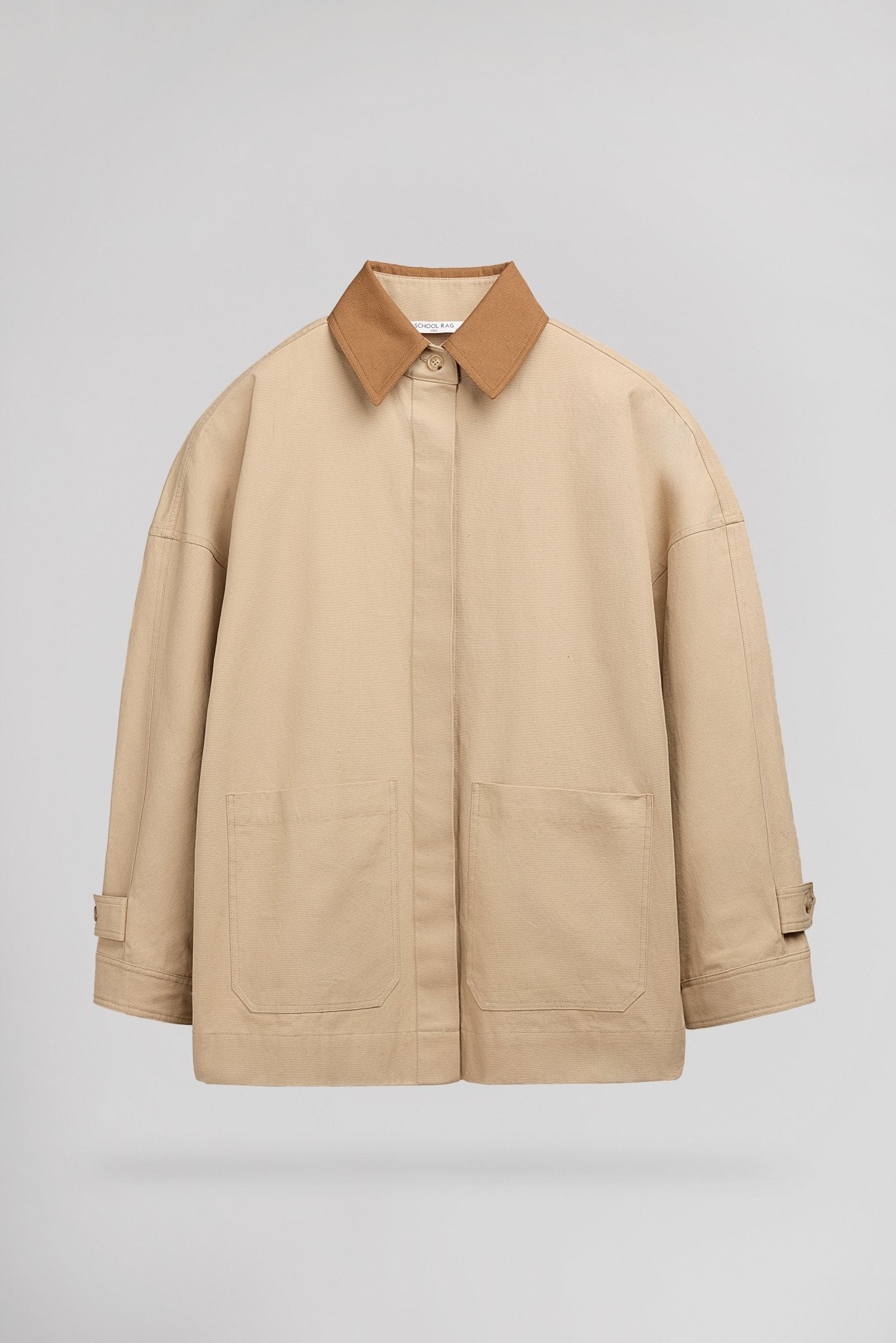 Veste oversize col chemise V - COLWOOD NATUREL - School Rag